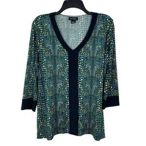 Nue Options Women 3/4 Sleeve V-Neck Pullover Blouse Size L